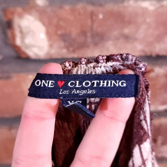 One Clothing Purple Floral Off-shoulder 3/4 Sleeve Crepe Romper Women's XS - Picture 7 of 7